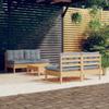 5 Pcs Garden Set with Cushions Pine Wood