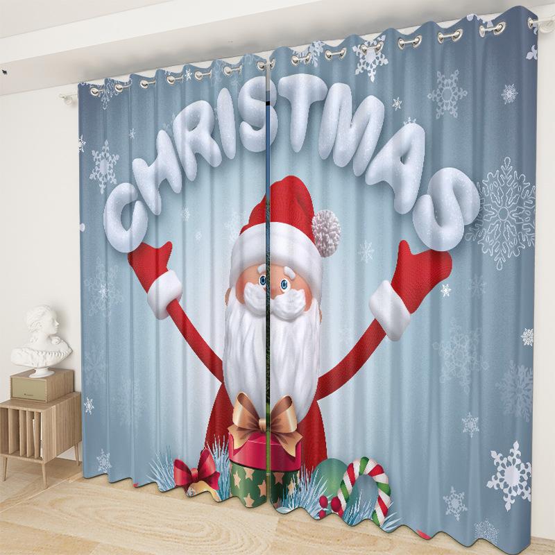 Christmas Curtains Bedroom Living Room Balcony Blackout Curtains Office Hotel Insulation Curtains