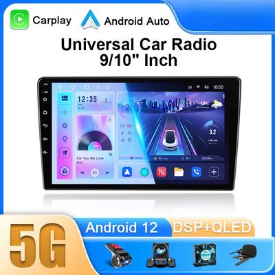 Android 12 Universal Car Radio for Nissan Kia Honda Toyota VW Multimedia Video Player 2Din Carplay GPS Navigaion 9/10" Head Unit