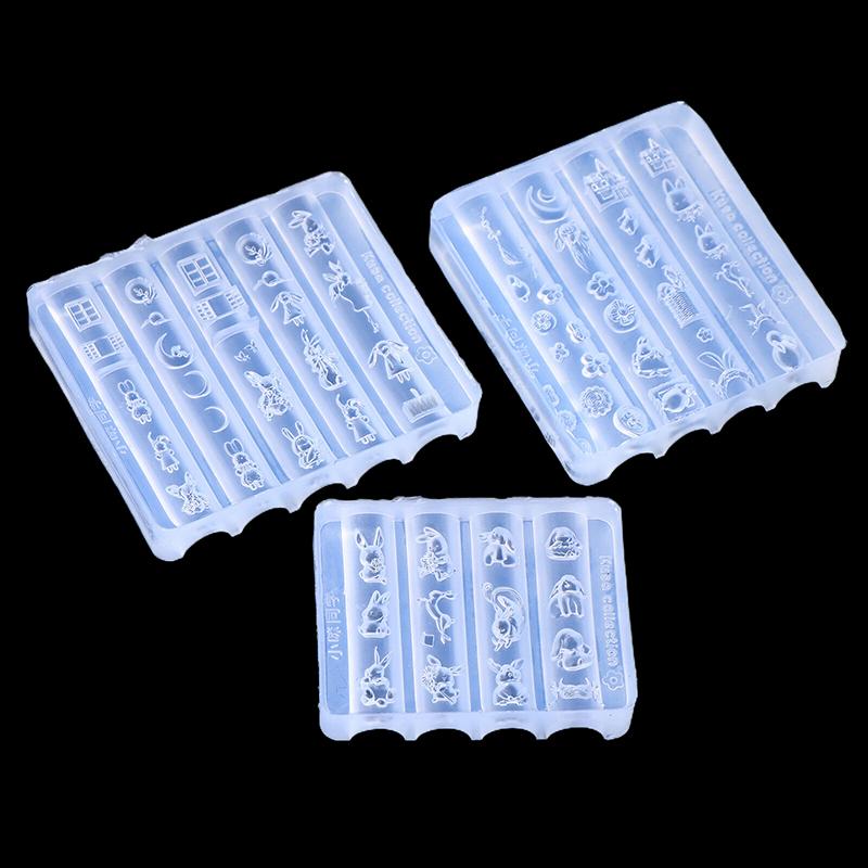 Cute Nail Mold Silicone Rabbit Paradise Moon Castle Art Elegant Oil Painting Style Nail Stereoscopic Template Mold