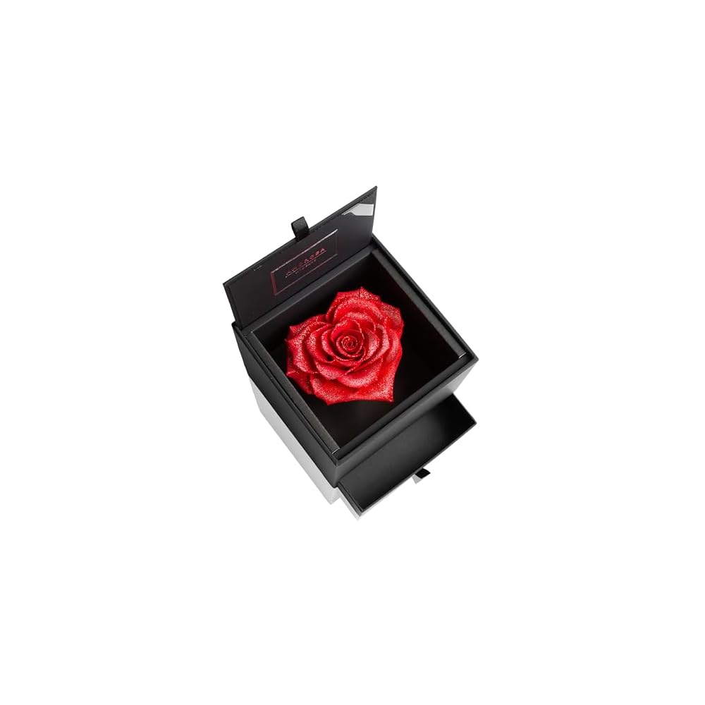 Amorosa Moderno Preserved Flower Diamond Rose Love Heart Red