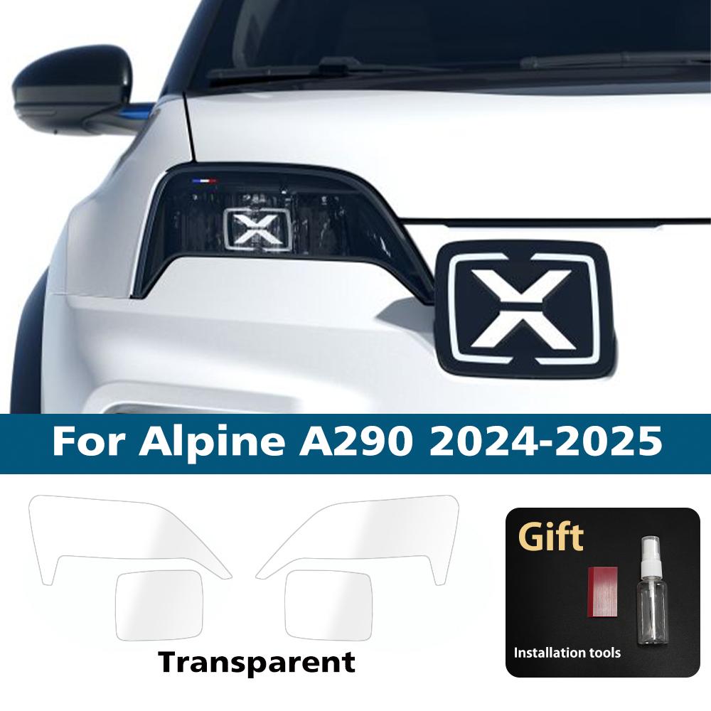 

For Alpine A290 Smoke Black Car Headlight Protective Film TPU PPF Anti-Scratch Car Vinyl Wrap Kit Pre Cut High-Gloss Film For A290 24-25 CLR