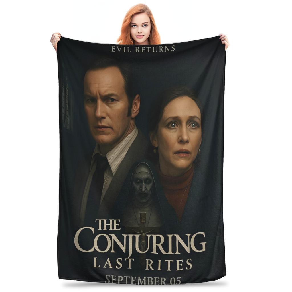 The Conjuring Last Rites Horron Warme Weiche Decke Flugzeugreise Plüsch Überwurf Decke Heimdekoration Flanell Tagesdecke Schlafsofa