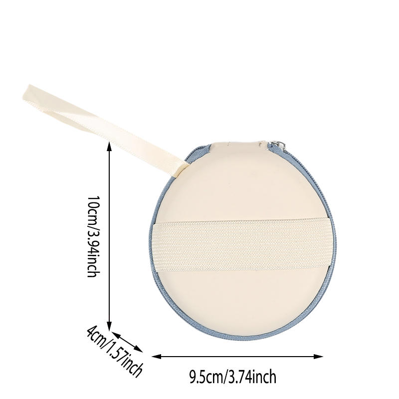 Foldable Round Sunglasses Storage Case Retro Fashion Beige Eyeglasses Pouch Eva Folding Glasses Case Portable Storage Bag