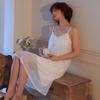 Lace-Trimmed Princess Style Sleeveless Summer Nightgown