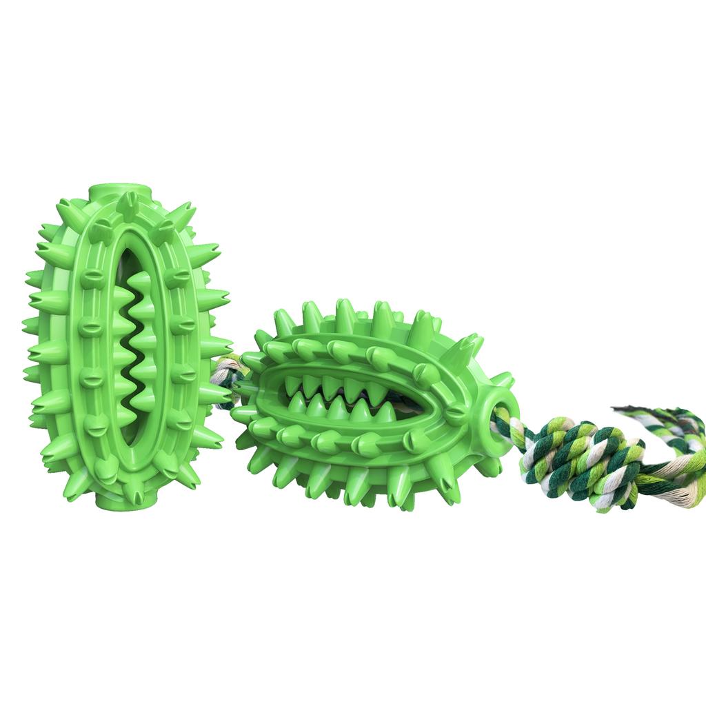 Multifunctional Cactus-Shaped Molar Ball With Rope For Dogs