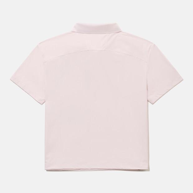 DESCENTE Women'S Cooling Woven Polo Short Sleeve T-Shirt Light Pink Sr122Pps31