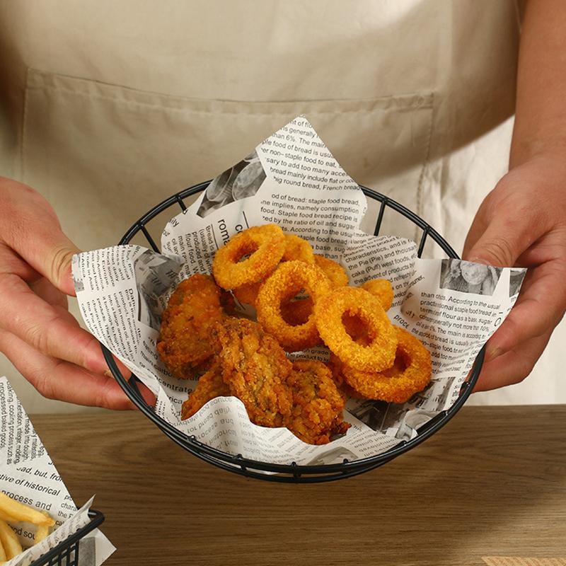 100Pcs Oil-Proof Wax Paper Food Wrapper Paper Bread Sandwich Burger Fries Wrapping Tray Basket Liners Fast Food Bread Oilpaper