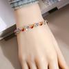 Luxury Exquisite Colorful Rainbow Crystal Willow Leaf Bracelets for Women Summer Dopamine Fashion Sweet Jewelry Accessories Gift