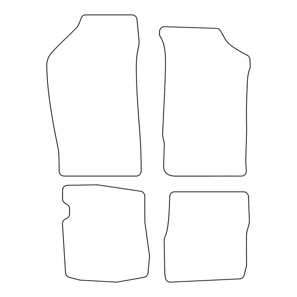 [BLM]PE018 Red - Set of Velour Floor Mats To Fit Peugeot 309 1985-1994 - Red Trim