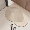 Retro Diatom Mud Bath Mat Quick Drying Anti Slip Super Absorbent Wood Grain Leaf Design for Bathroom Toilet Shower Floor Mat