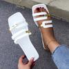 Large size sandals drag women's summer wear new girls flat bottom out fashion word drag