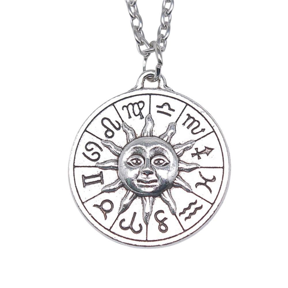 Pentagram keltisk knut hänge stjärna Halsband måne sol Smycken Amulett hantverk 45 cm eller 70 cm lång kedja