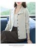 100% Reine Wolle Umlegekragen Damen Strick-Cardigan - Herbstmode Kurze Jacke