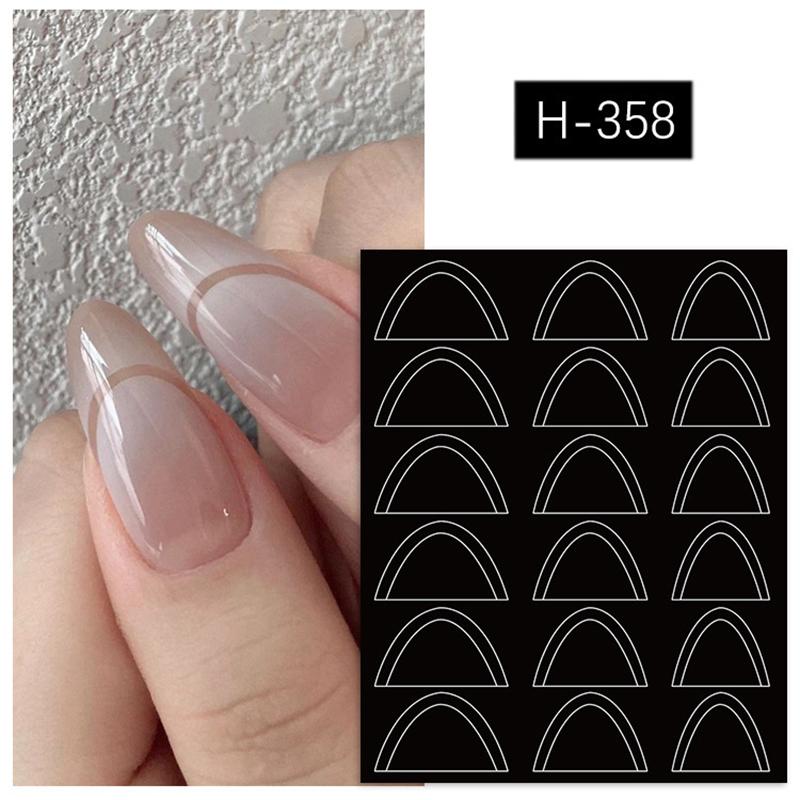 French Manicure Strip Nail Forms Fringe Tip Guides Sticker DIY Wavy Line Nail Art Tips Guides Stickers Stencil Strips Nail Tools