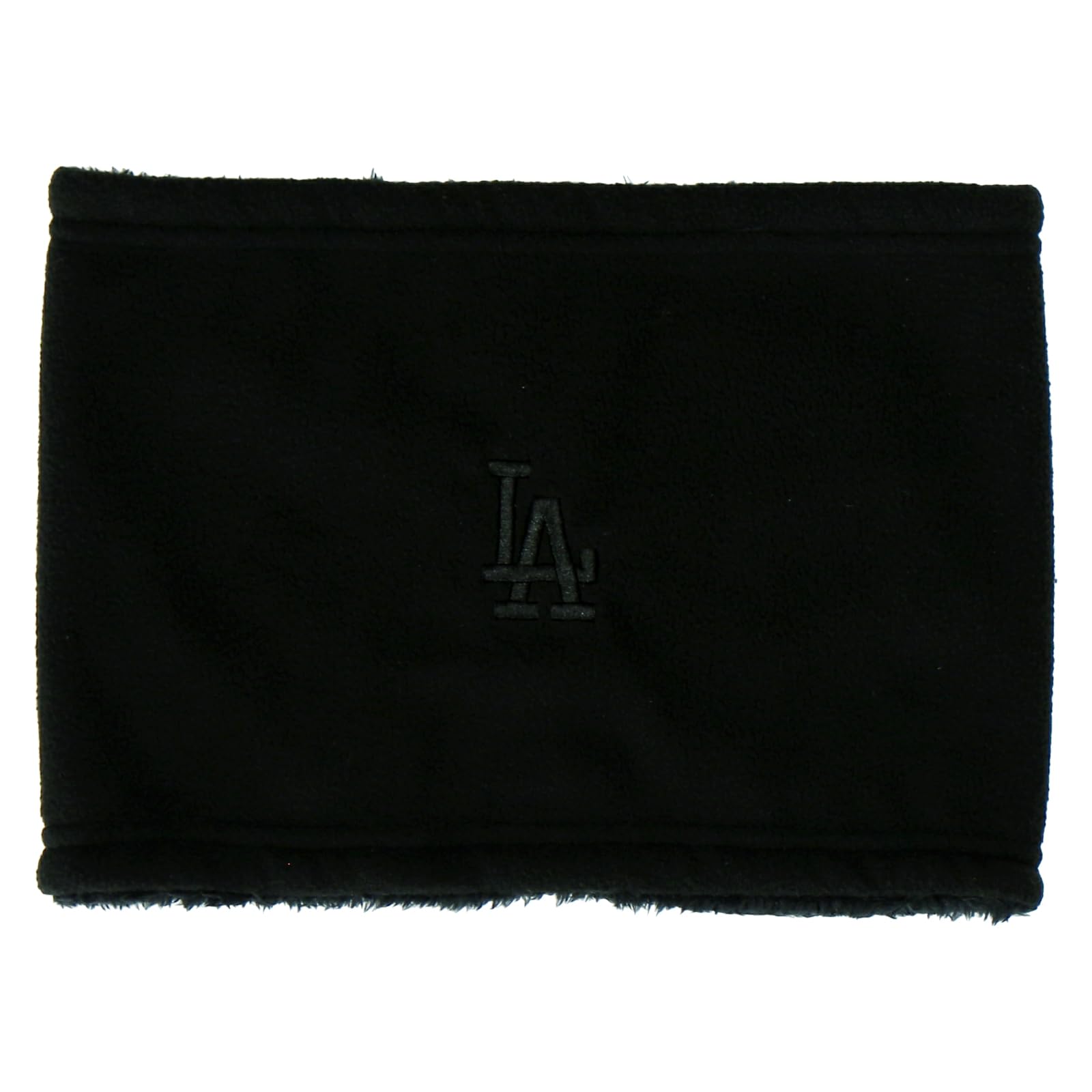 

Unisex Dodgers neck warmer with fleece lining and embroidered logo, model number 67902704, black.