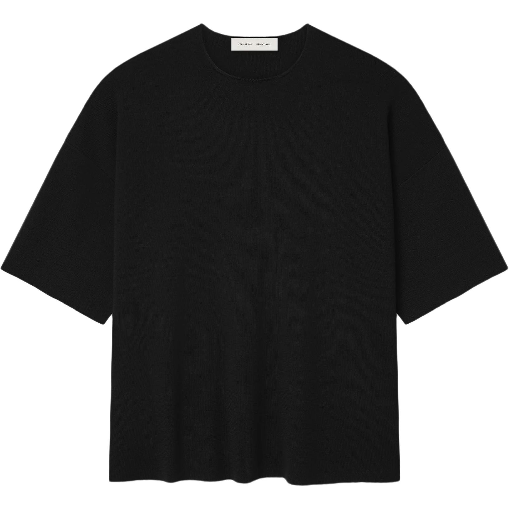 Fear Of God Essentials FW25 Merino Short Sleeve Tee Men Tops 192SP256480F-JET-BLACK L