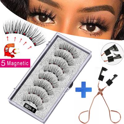 Yeni MBA 5 Manyetik Kirpik Bigudi Seti Uzun 3D Vizon Manyetik kirpikler Sahte cils magnetique Doğal Kalın Sahte Kirpik Giymek