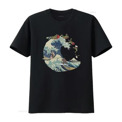De Grote Golf van Kanagawa Big Lez Show Sassy Sasquatch Gamer T-shirt Meme Grappig Besteller Top R1014 vintage Gewassen