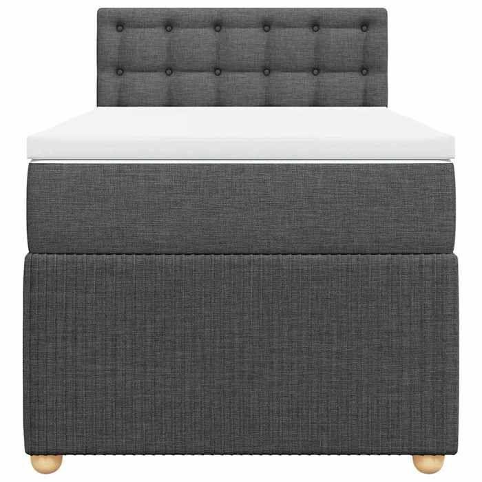 Exclusive House - Slatted Bed Base with Mattress Dark Grey 80x200 Cm Fabric