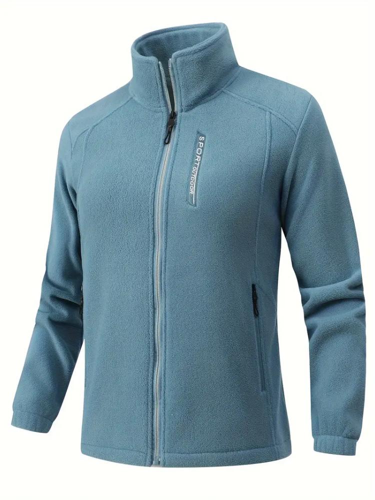 Women's Cozy Fleece-Lined Sports Jacket - Warm, Casual Zip-Up with Stand Collar for Fall/Winter