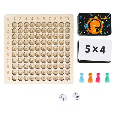לוח הכפלה 99 מעץ צעצועי חשבון מונטסורי טבלת הכפלות לימוד מתמטיקה עזרים לספירה לילדים