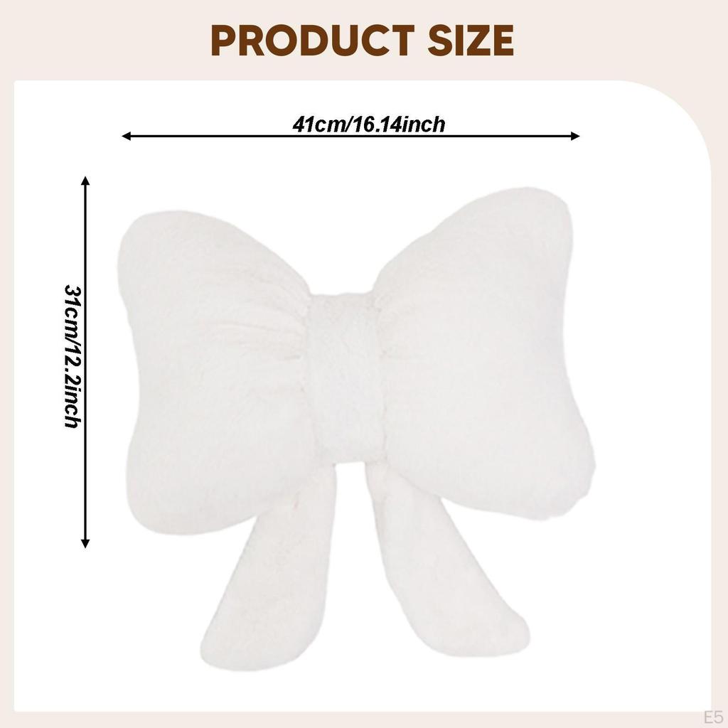 Bow Throw Pillow Couch Cute Versatile Modern Soft Seat Cushion Ornament for Sofa, Bedroom,