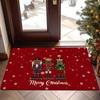 1pc Festive Christmas Snowflake Printed Doormat, Indoor Door Mat, Entrance Welcome Absorbent Non-Slip Polyester Mat, Christmas Nutcracker Foot Mat, 1.