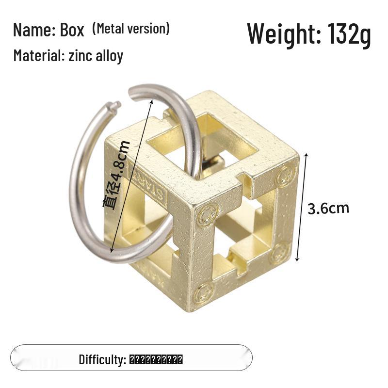 Zinc Alloy Kongming Puzzle Lock: Disentanglement Ring Educational Toy