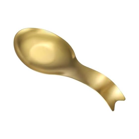 uxcell Spoon Rest 10.6 x 3.7 Inch Heat Resistant Stainless Steel Spoon Holder Kitchen Utensil Rest for Stovetop Tongs Spatula Gold