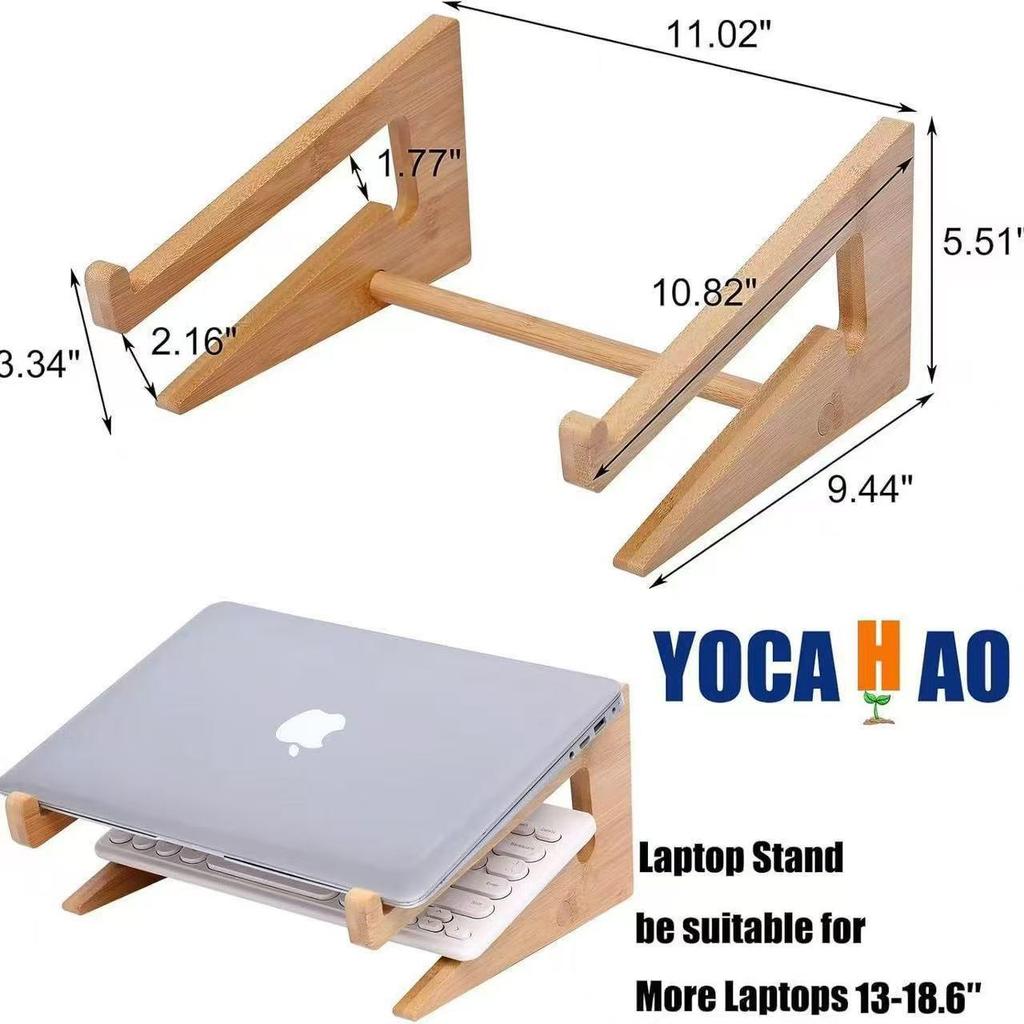 Massivholz-Laptopständer mit Kühlung und Stauraum