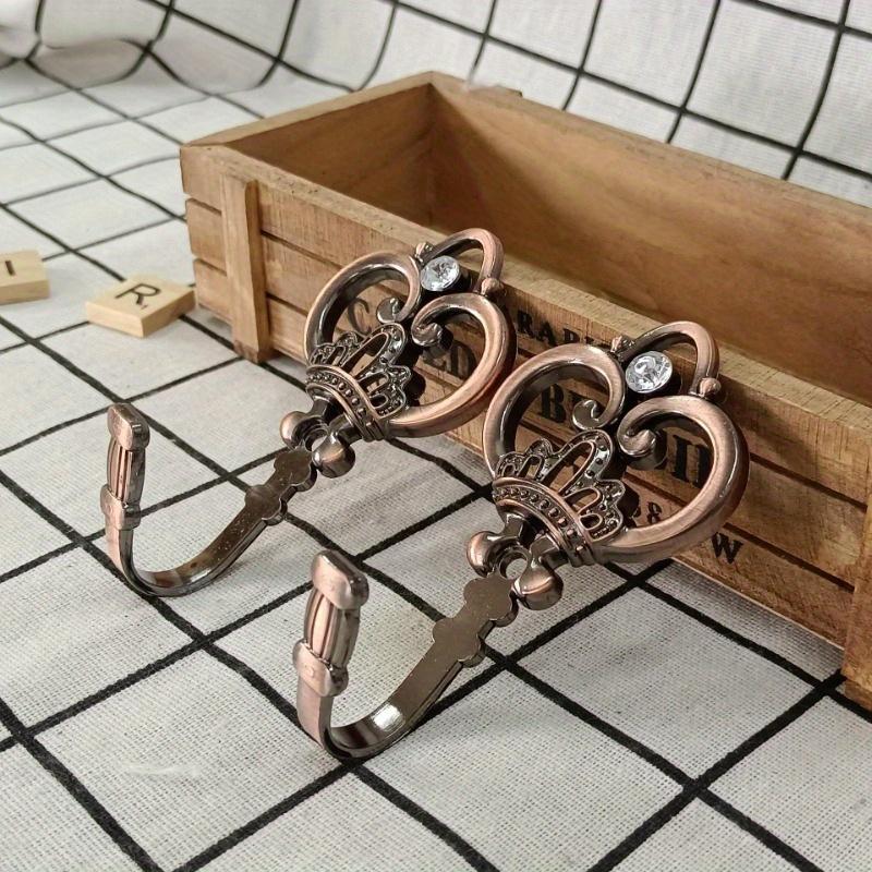 

1Pair (С винтами) Европейский стиль крючки для штор украшения дома винтажные настенные подвесные для гостиной спальни одежда медный