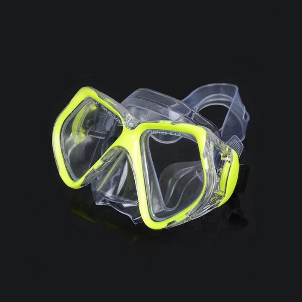 Tempered Glass Snorkel Mask With Nose Cover Underwater Mask Summer Diving Glasses For Adult