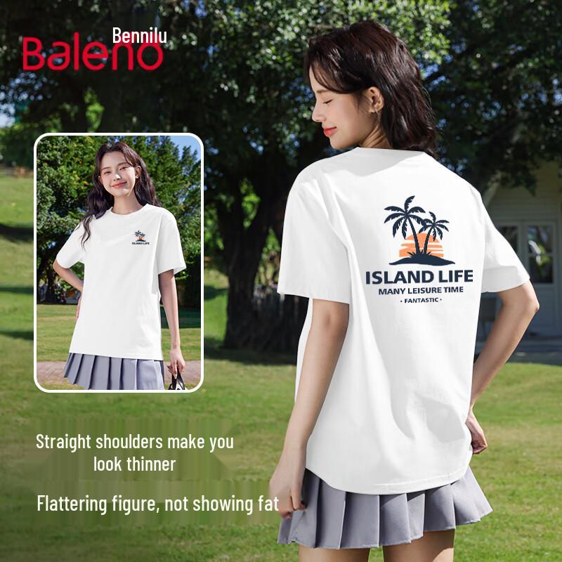 

Женская хлопковая футболка Baleno свободного кроя с графическим принтом XL