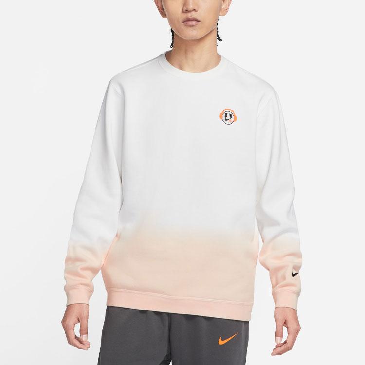 Nike Gradient Print Logo Crew Neck Sweatshirt Men Tops White DO6937-100