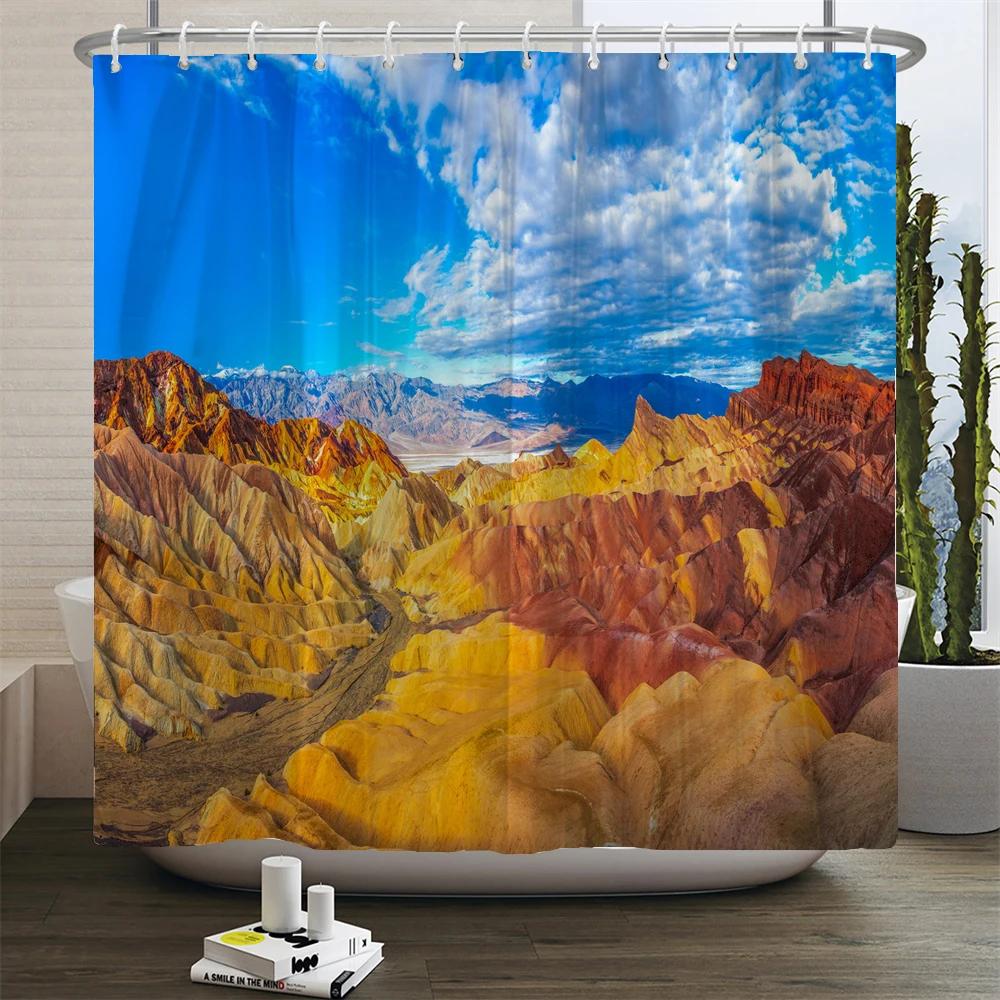 

Natural Desert Scenery Shower Curtain 3D Printed landscape Bathroom Curtain Fabric Bath Curtains Home Decor Waterproof With Hook W90xH180cm