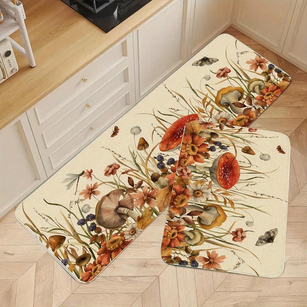1PC Marine Ecosystem Kitchen Rug Non-Slip Door Mat Pop Design Bathroom Rug Bath Mat Carpet for Home Sink Laundry Decor