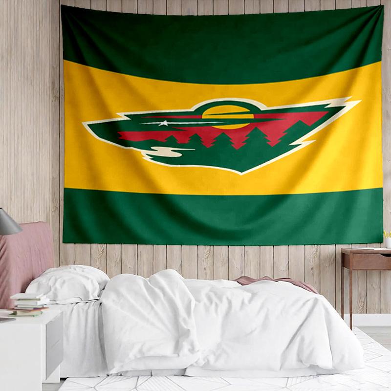 1PC Minnesota Hockey Team Tapestry Accessories Playroom Tapestry, for Bedroom,Livingroom, dormitory Room Wall Decor Fan Birthday Gifts