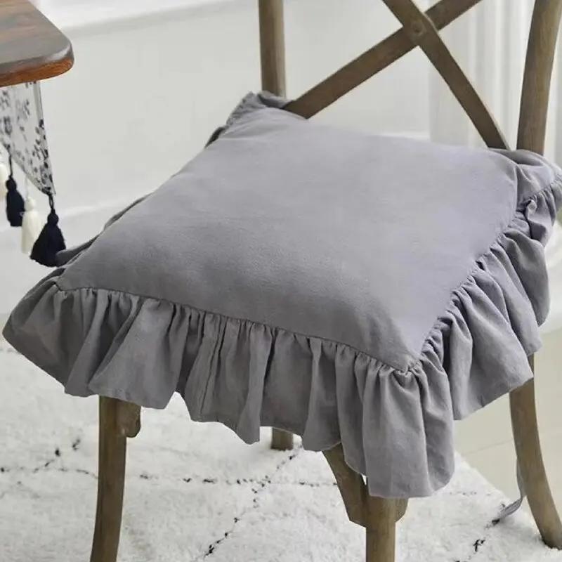 

Белый чехол для стула, бытовые кружевные чехлы для сидений, чехлы для гостиной, кухни, офиса, съемные, моющиеся, защитные чехлы для подушек 2pcs 40X40cm темно серый