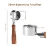 58mm Bottomless Portafilter Fit for Petrus Coffee Machine Stainless Steel Coffee Bottomless Portafilter 3 Ears Wood Handle