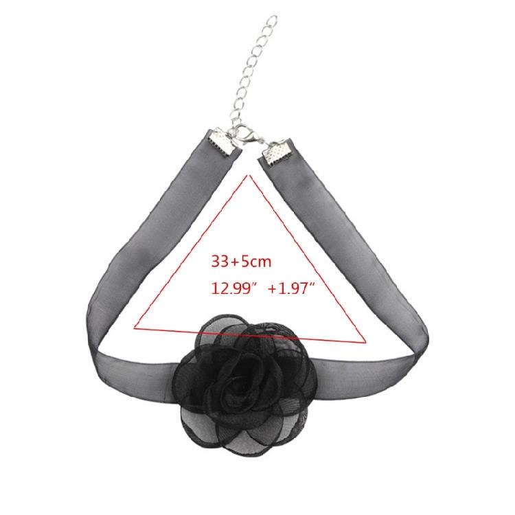 Soft Flower Tie Cravat Necklace Wedding Jewelry Gift for Women Teens Girls