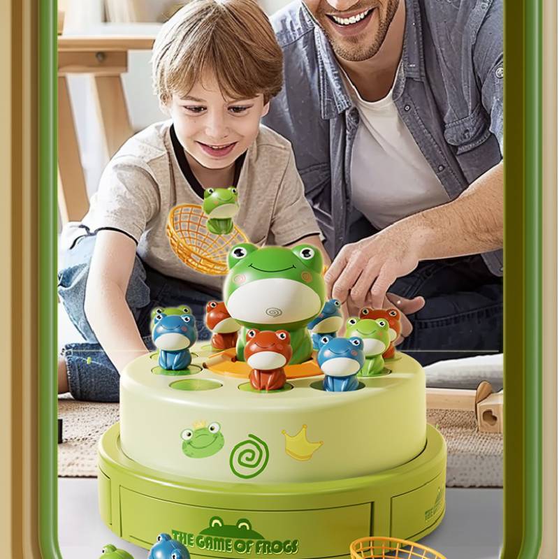 Electric Music Jumping Frog Spin Toy For Kids With Voice Control And Parentchild Interaction