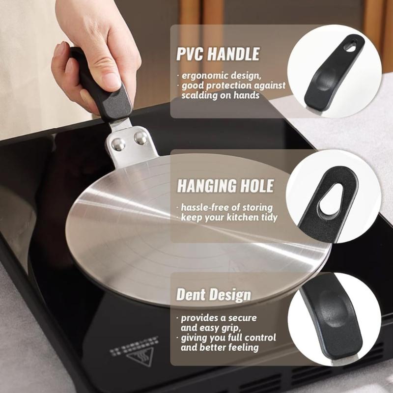 Induction Hob Converter Plate Stainless Steel Adapter Induction Adapter Plate Suitable for Mocha Pots and Coffee Makers