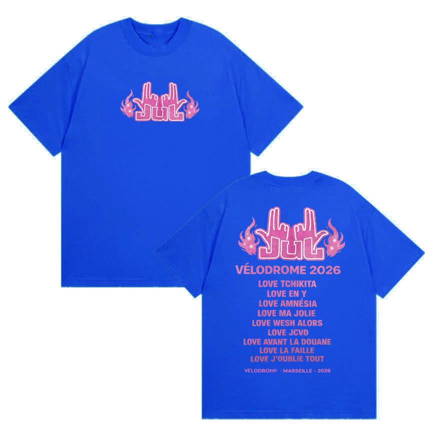 Rapper Jul Velodrome Tour Logo Graphic Tshirt UNISEX Women Summer Fashion Oversized Cotton YK Shirt Aesthetic Clothing Top