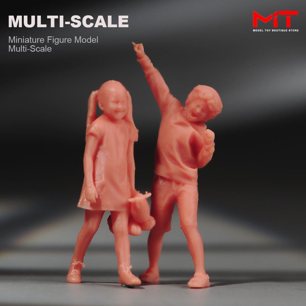 Miniaturfiguren 1/87 1/64 1/43 1/24 Verspielte Entzückende Mädchen Junge Kreative Szene Figur Requisiten Puppen Harz Diorama Modell Spielzeug Geschenk