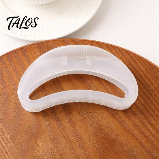 Versatile Hair Claw Strong Grip Claw, Jelly Semi-Transparent Clip with Anti-Slip Teeth, Crescent-Shaped Burr-free Openwork Accessory for Medium