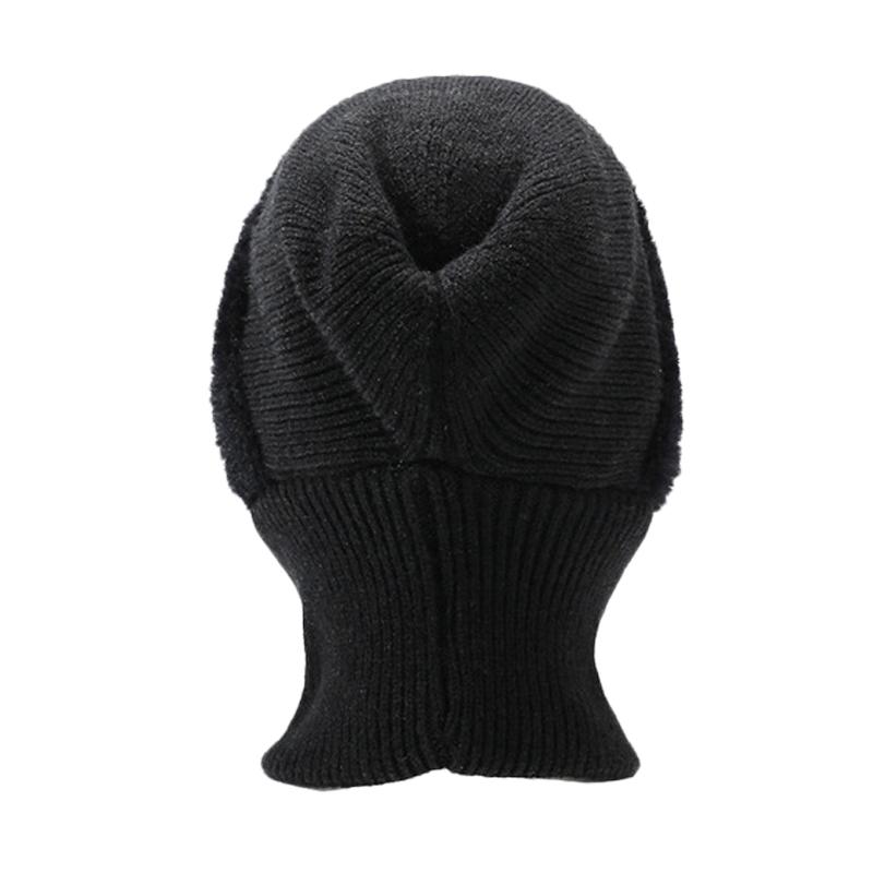Autumn Winter Knitted Hat Scarf One-Piece Velvet Two-Piece Cap Warm Face-Covering Cold-Proof Wool Cap