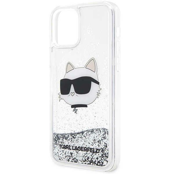 Etui Do iPhone 12 Karl Lagerfeld Glitter Choupette Srebrne