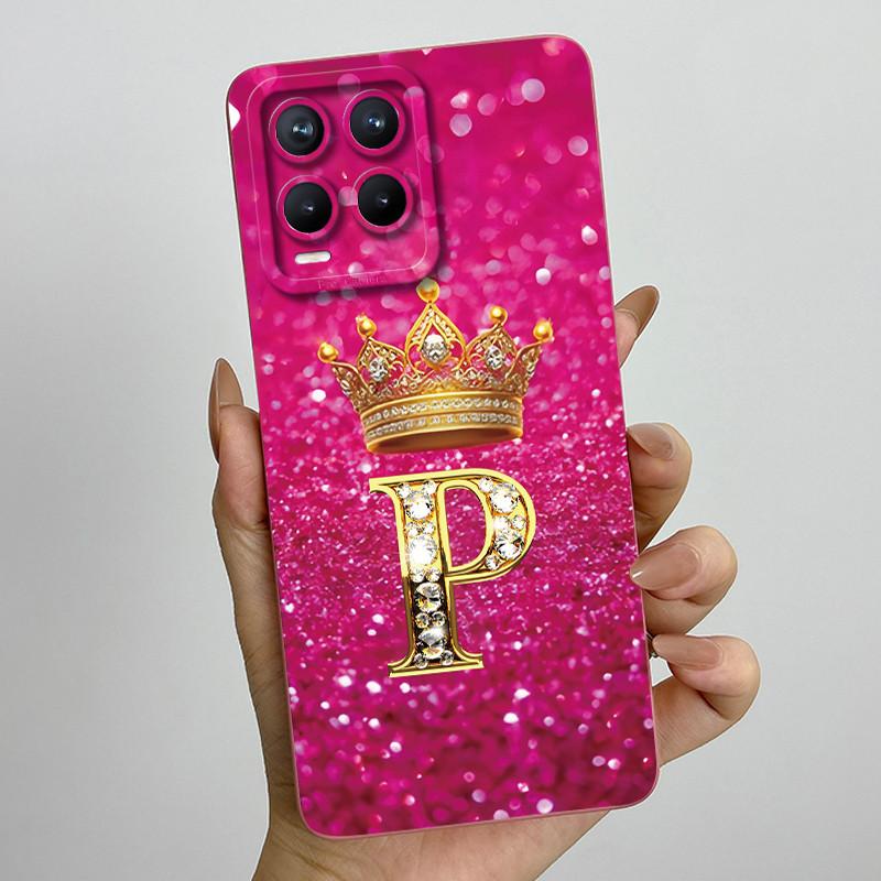 For Realme 8 Pro RMX3085 RMX3081 Fashion Initial Letter Couple Phone Case for Realme8 8Pro 4G Soft Silicone Protective Casing