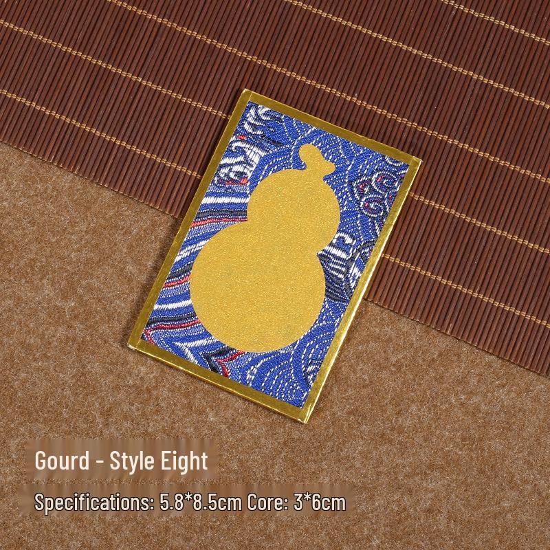 Brocade Calligraphy Ornament: Mini National Style Xuan Paper Pendant - Cultural and Creative Fortune Card Gift